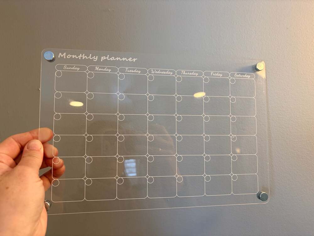 Clear Acrylic Magnetic Monthly and Weekly Planner Dry Erase Board Set